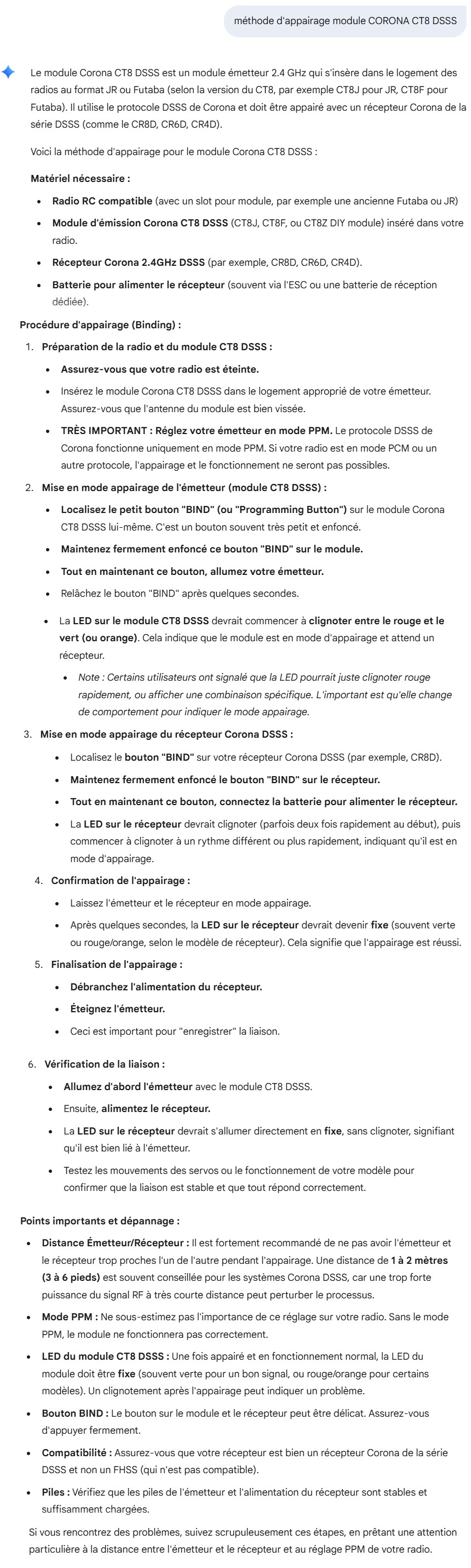 Méthode d'appairage